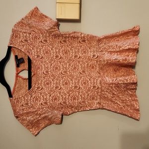 Medium pink pleated lace forever21 shirt